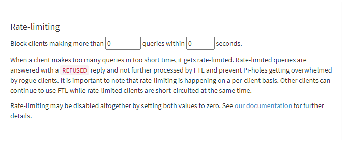 Change Dns Query rate limit from GUI